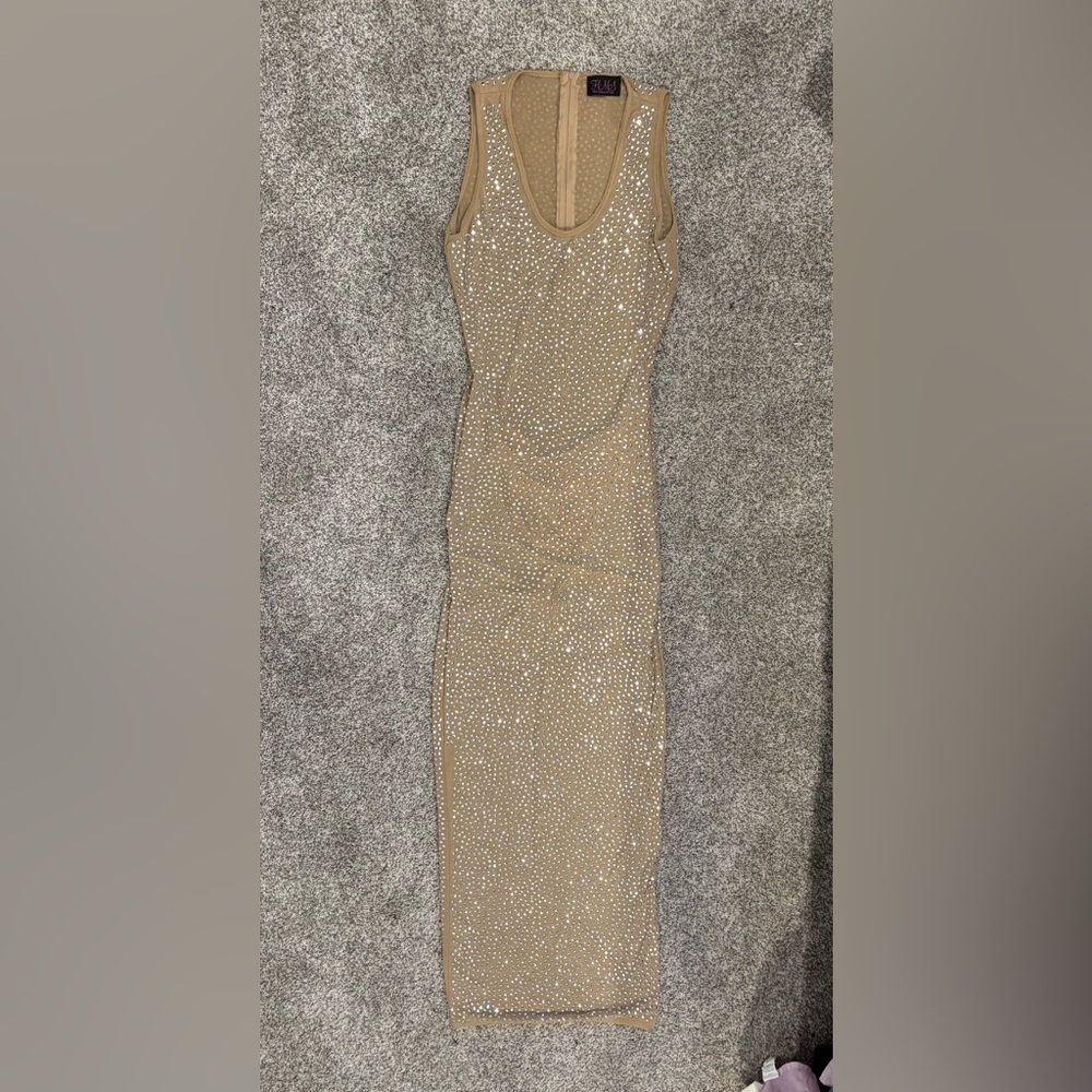 Hot Miami Styles Nude Shimmering Dress